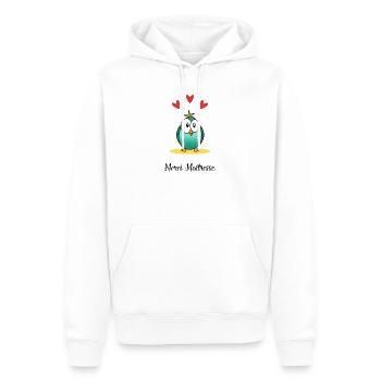 VIELEN DANK. GELIEBTE. DANKE HERRIN - Männer Premium Bio Hoodie - Weiß - Vorne - Nico (187cm)