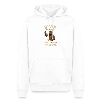 Bärenmotto für Tapfere - Männer Premium Bio Hoodie - Weiß - Vorne - Nico (187cm)