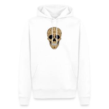 Crâne en sucre floral Dia de los Muertos - Sweat à capuche Premium bio Homme - blanc - Devant - Nico (187cm)