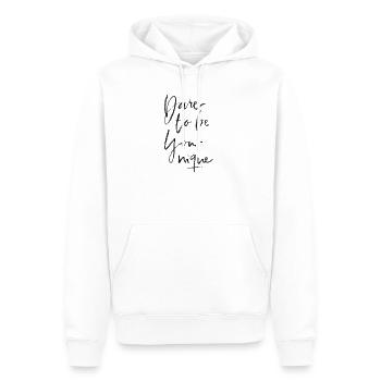 Dare to be younique - Männer Premium Bio Hoodie - Weiß - Vorne - Nico (187cm)