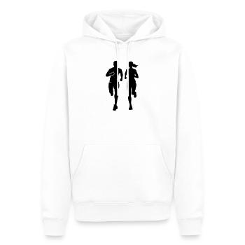 Marathon par équipe Marathon Silhouette - Sweat à capuche Premium bio Homme - blanc - Devant - Nico (187cm)