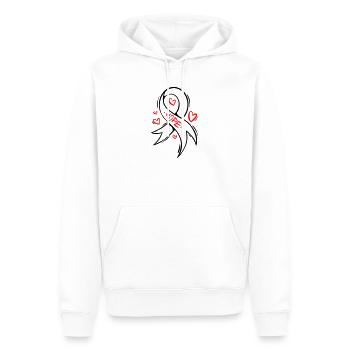 Boucle du cancer du cœur Hope - Sweat à capuche Premium bio Homme - blanc - Devant - Nico (187cm)