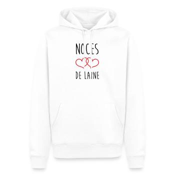 Wools Hochzeit 7 Jahre Ehe - Männer Premium Bio Hoodie - Weiß - Vorne - Nico (187cm)