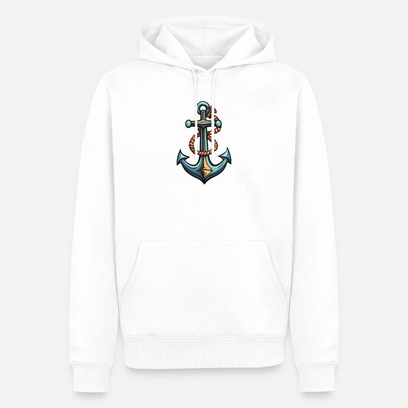 Conception de l’ancre - Sweat à capuche Premium bio Homme - blanc