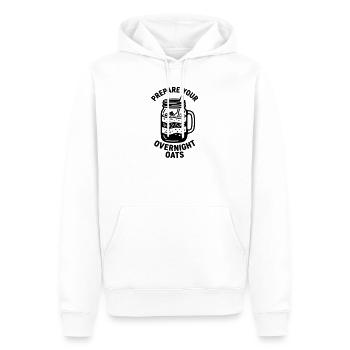 Overnight Oats Haferflocken vorbereiten Meal Prep - Männer Premium Bio Hoodie - Weiß - Vorne - Nico (187cm)