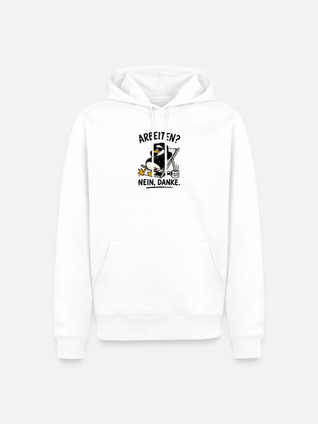 Ente im Hoodie: Kein Bock - Männer Premium Bio Hoodie - Weiß