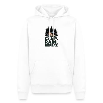 Camping Répété du Camp Rain - Sweat à capuche Premium bio Homme - blanc - Devant - Nico (187cm)