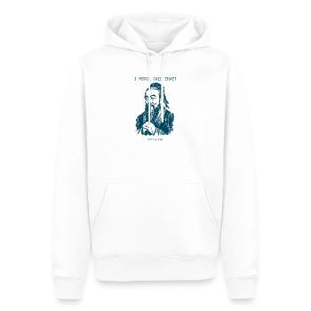 Je n’ai jamais dit ça - Confucius - Sweat à capuche Premium bio Homme - blanc - Devant - Nico (187cm)