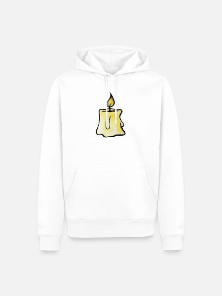 Goldenes Kerzenleuchten - Männer Premium Bio Hoodie - Weiß