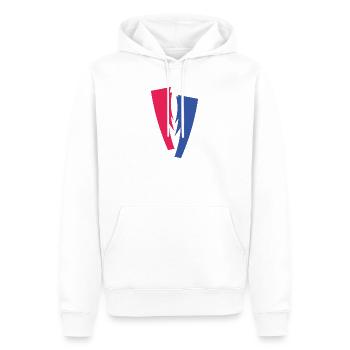 Farbduett aus Rot und Blau - Männer Premium Bio Hoodie - Weiß - Vorne - Nico (187cm)