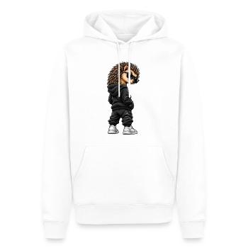 Igel im Streetstyle – Frecher Gangster-Look - Männer Premium Bio Hoodie - Weiß - Vorne - Nico (187cm)