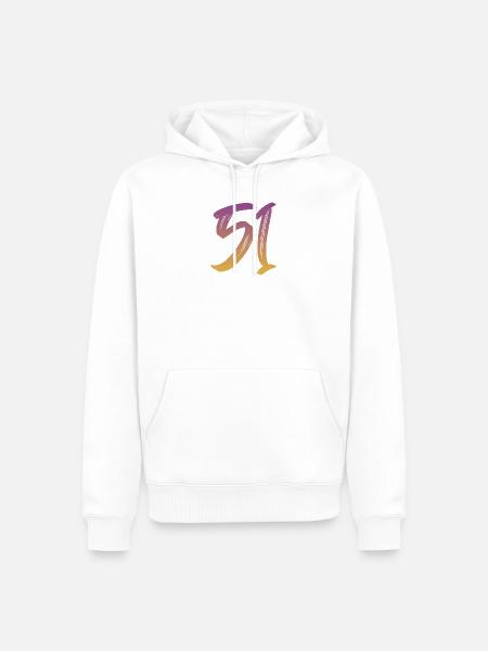 51 - Männer Premium Bio Hoodie - Weiß