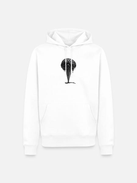 Eiskaltes Gehirn - Männer Premium Bio Hoodie - Weiß