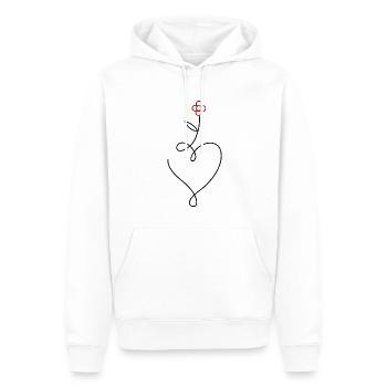 Blume - Männer Premium Bio Hoodie - Weiß - Vorne - Nico (187cm)