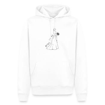 Future mariée - Illustration de mariée en filigrane - Sweat à capuche Premium bio Homme - blanc - Devant - Nico (187cm)