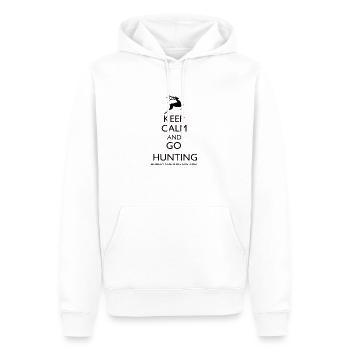 Restez calme et partez à la chasse - Sweat à capuche Premium bio Homme - blanc - Devant - Nico (187cm)