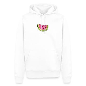 Melon d'eau mignon Smile Kawaii - Sweat à capuche Premium bio Homme - blanc - Devant - Nico (187cm)