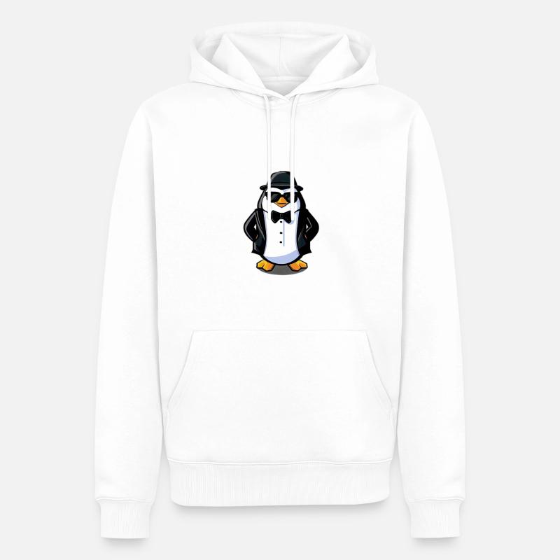 Der Pinguin - Männer Premium Bio Hoodie - Weiß