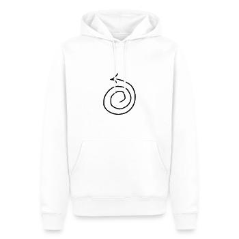 Flèche dessin croquis noir - Sweat à capuche Premium bio Homme - blanc - Devant - Nico (187cm)