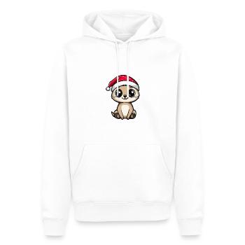 Suricate Noël Mignon - Sweat à capuche Premium bio Homme - blanc - Devant - Nico (187cm)