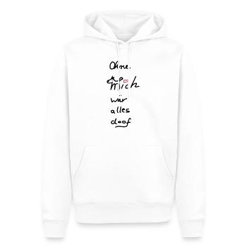 Ohne Hund wär alles voll doof... - Männer Premium Bio Hoodie - Weiß - Vorne - Nico (187cm)