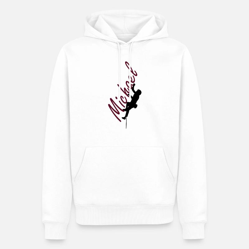 Klettern - Michael - Männer Premium Bio Hoodie - Weiß