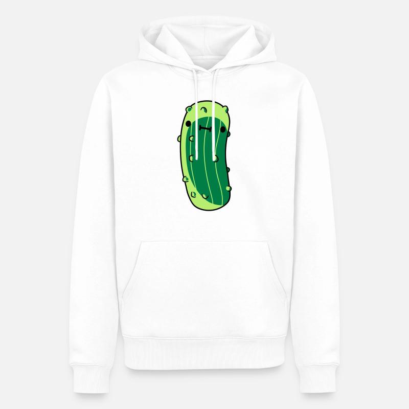petit concombre avec - Sweat à capuche Premium bio Homme - blanc