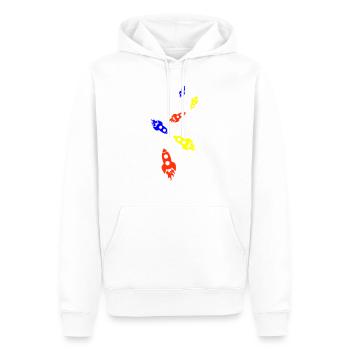 Symbole de fusée - Sweat à capuche Premium bio Homme - blanc - Devant - Nico (187cm)