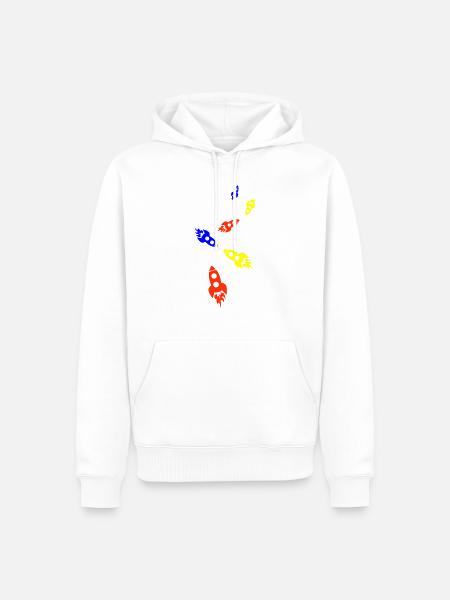 Rocket symbol - Men’s Premium Organic Hoodie - white