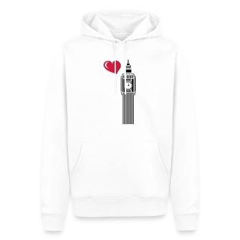 big ben love - Männer Premium Bio Hoodie - Weiß - Vorne - Nico (187cm)