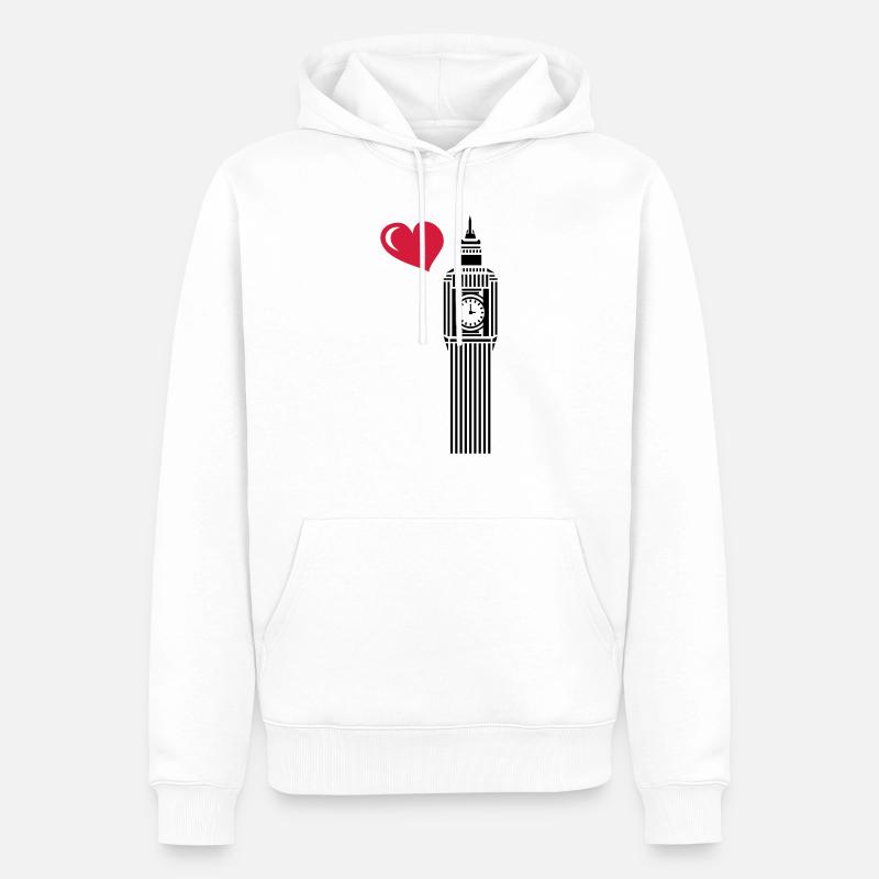 Big Ben, mon amour - Sweat à capuche Premium bio Homme - blanc