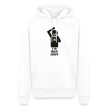 Geocaching: Ich bin nicht verloren! - Männer Premium Bio Hoodie - Weiß - Vorne - Nico (187cm)