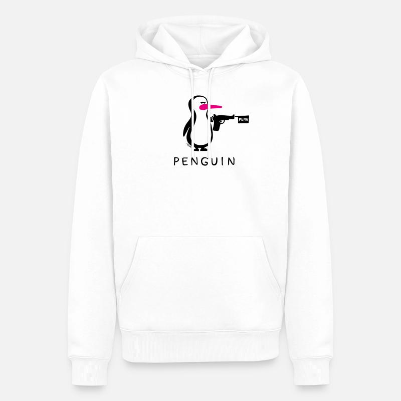 Penguin - Männer Premium Bio Hoodie - Weiß