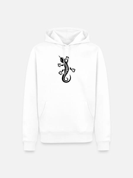 Echse, Eidechse - Männer Premium Bio Hoodie - Weiß
