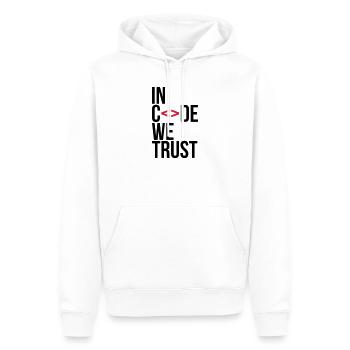 in code we trust ! - Sweat à capuche Premium bio Homme - blanc - Devant - Nico (187cm)