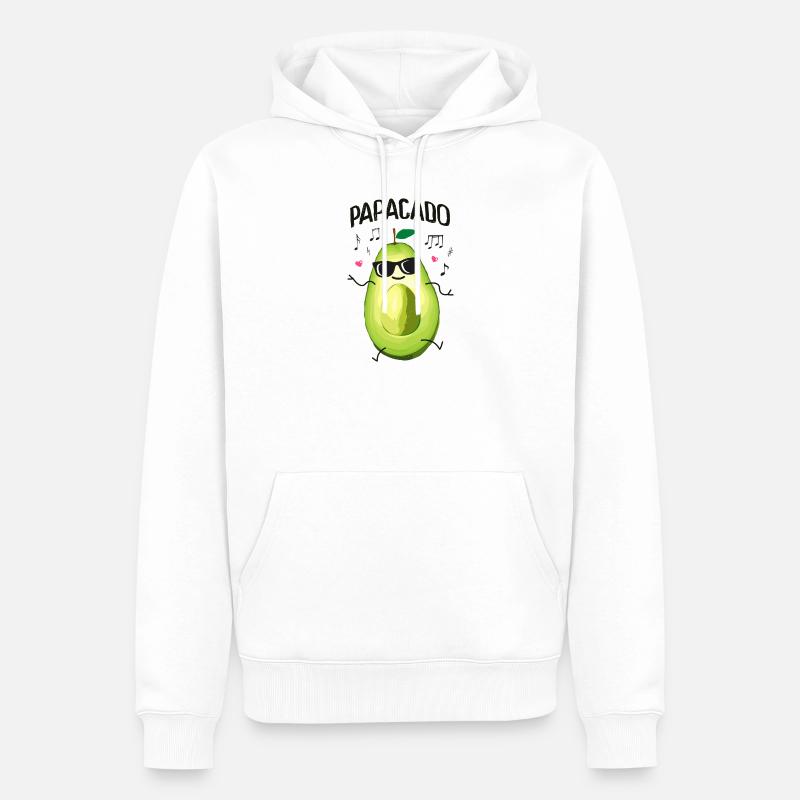 Avocado - Papacado - Partnerlook - Väter - Männer Premium Bio Hoodie - Weiß