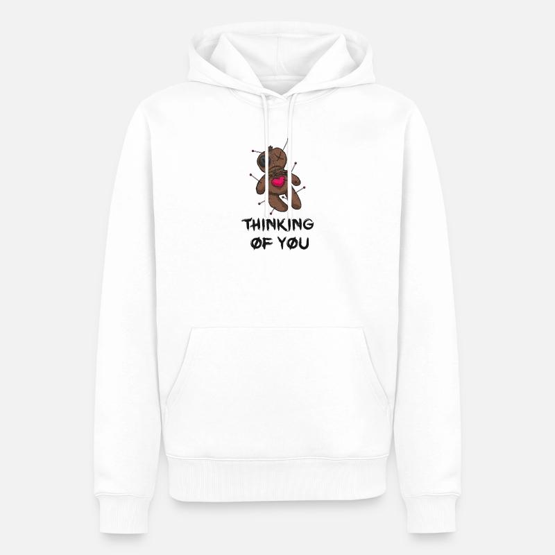 Ich denk an dich - Männer Premium Bio Hoodie - Weiß