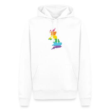 LGBTQ Grande-Bretagne - Sweat à capuche Premium bio Homme - blanc - Devant - Nico (187cm)