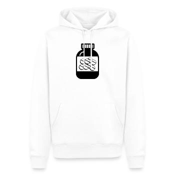 Dose mit Pillen für die Apotheke - Männer Premium Bio Hoodie - Weiß - Vorne - Nico (187cm)