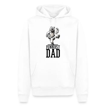Funniest Father Dancing Bear Gift - Men’s Premium Organic Hoodie - white - Front - Nico (187cm)