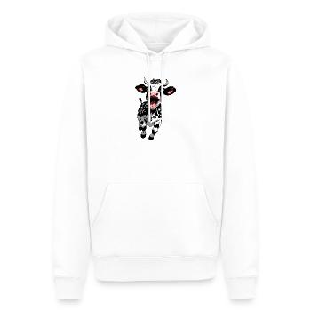 veau heureux motif de ferme drôle - Sweat à capuche Premium bio Homme - blanc - Devant - Nico (187cm)