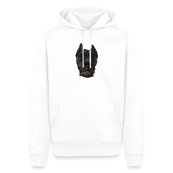 Cane Corso accroche la tête dans un style comique - Sweat à capuche Premium bio Homme - blanc - Devant - Nico (187cm)