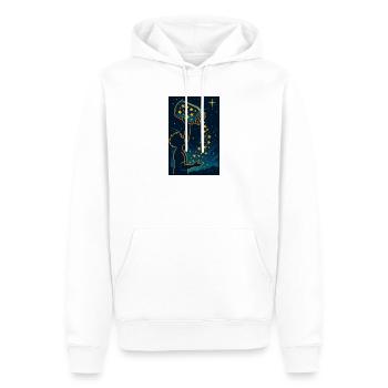 Sternenhimmel der Kreativität , Motivationskunst - Männer Premium Bio Hoodie - Weiß - Vorne - Nico (187cm)