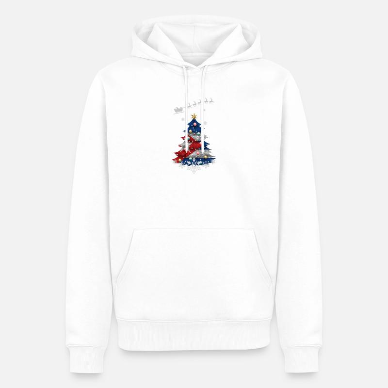 Sapin de Noël avec drapeau cubain - Sweat à capuche Premium bio Homme - blanc