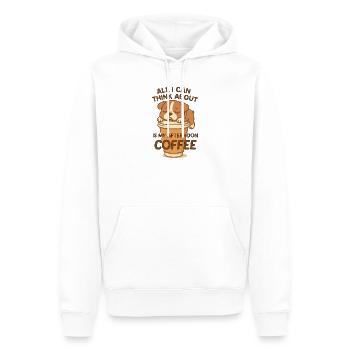 Le chien fatigué ne pense qu’au café - Sweat à capuche Premium bio Homme - blanc - Devant - Nico (187cm)
