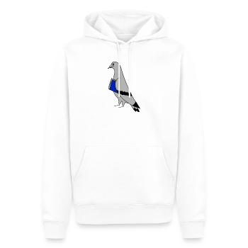 Pigeon with Book – Minimal Urban Illustration - Men’s Premium Organic Hoodie - white - Front - Nico (187cm)