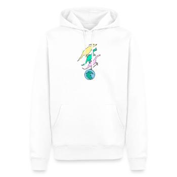 Skater_Dinos - Männer Premium Bio Hoodie - Weiß - Vorne - Nico (187cm)