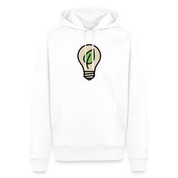 Glühbirne Blatt Öko Idee - Männer Premium Bio Hoodie - Weiß - Vorne - Nico (187cm)