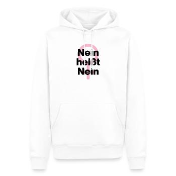 NEIN HEISST NEIN – IMMER! ♀ GIRLPOWER FEMALE POWER - Männer Premium Bio Hoodie - Weiß - Vorne - Nico (187cm)