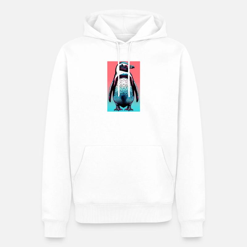 pingouin - Sweat à capuche Premium bio Homme - blanc